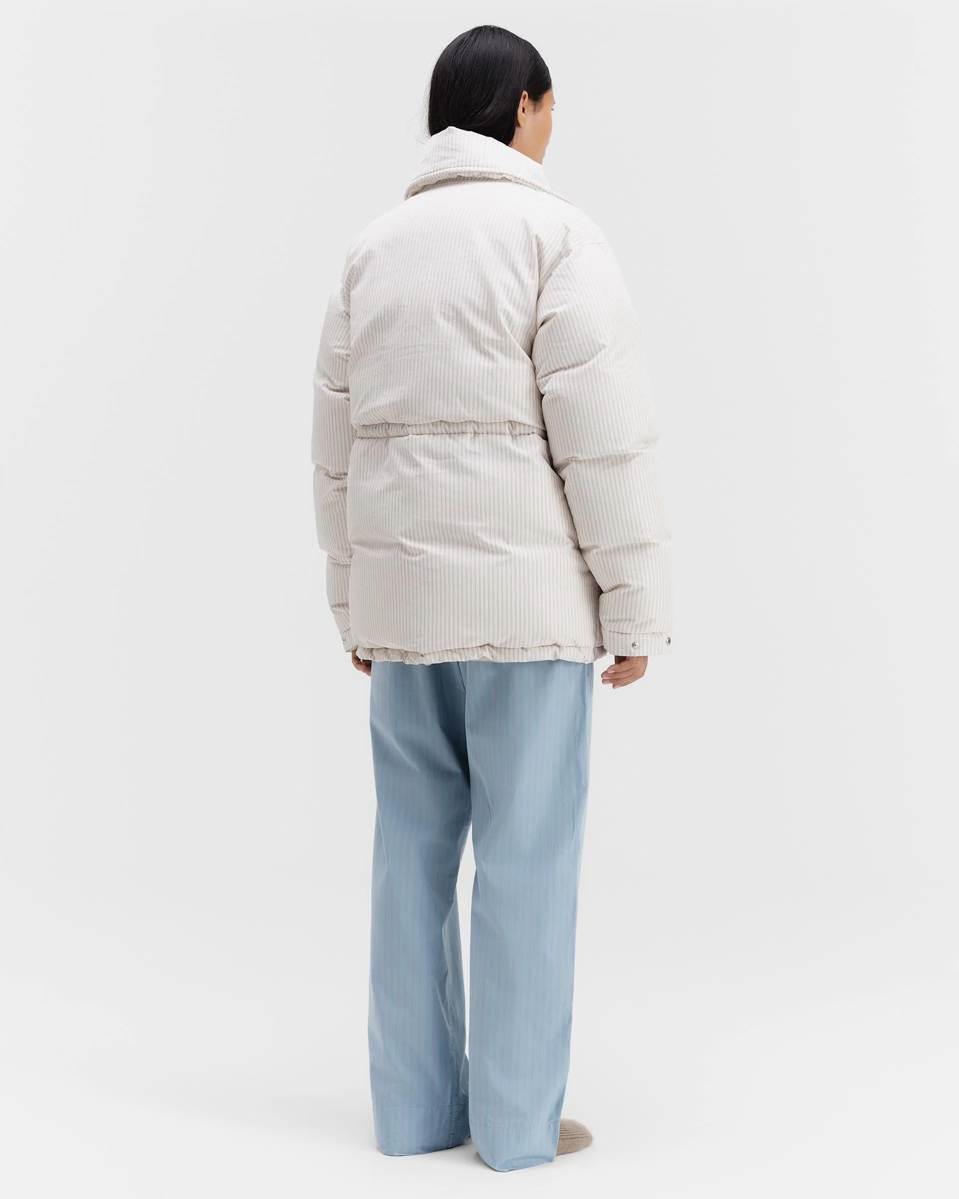 Tekla Fabrics Down Jacket – Snow Stripes