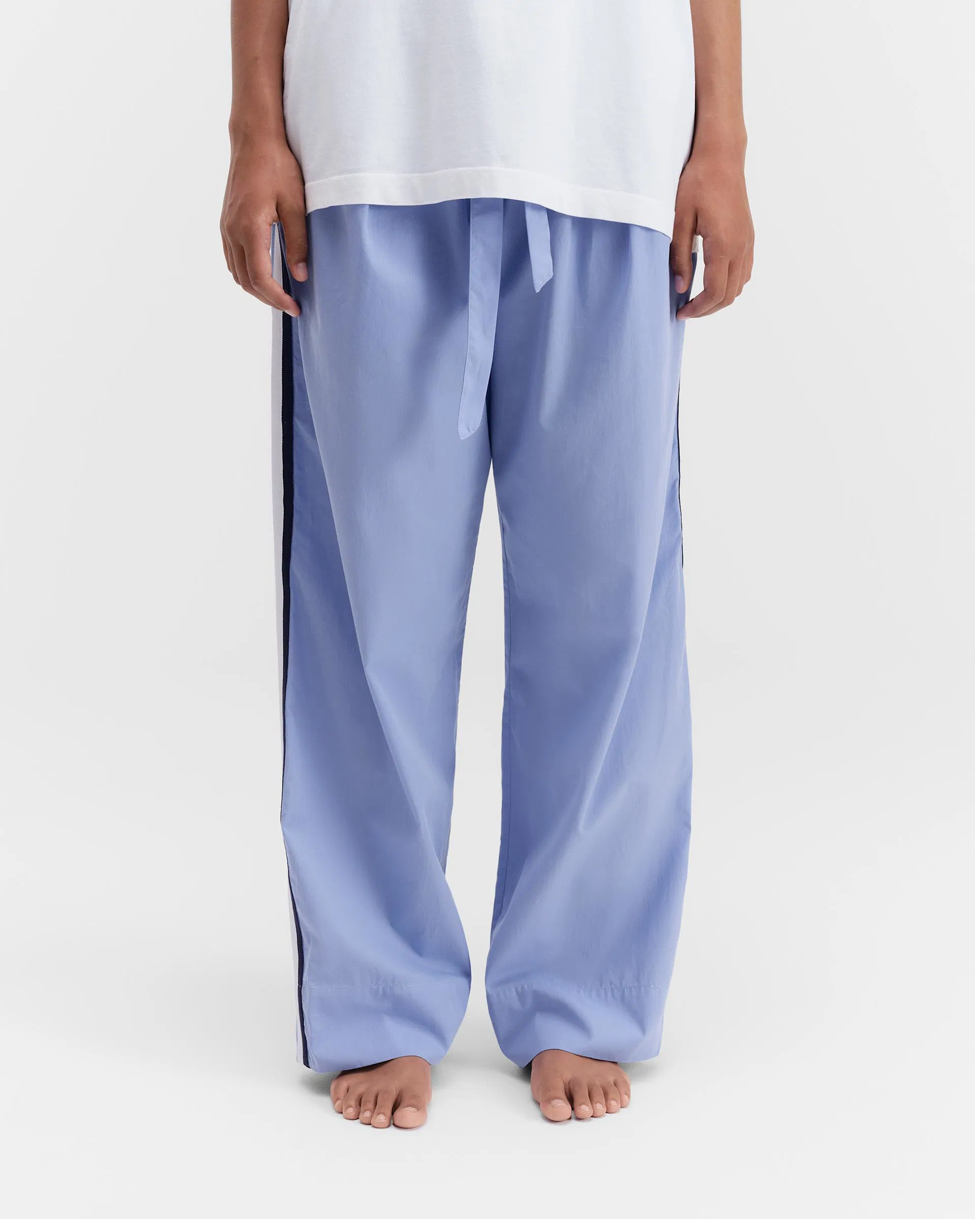 Tekla Fabrics Poplin loungewear – grosgrain pants – Cornflower Blue