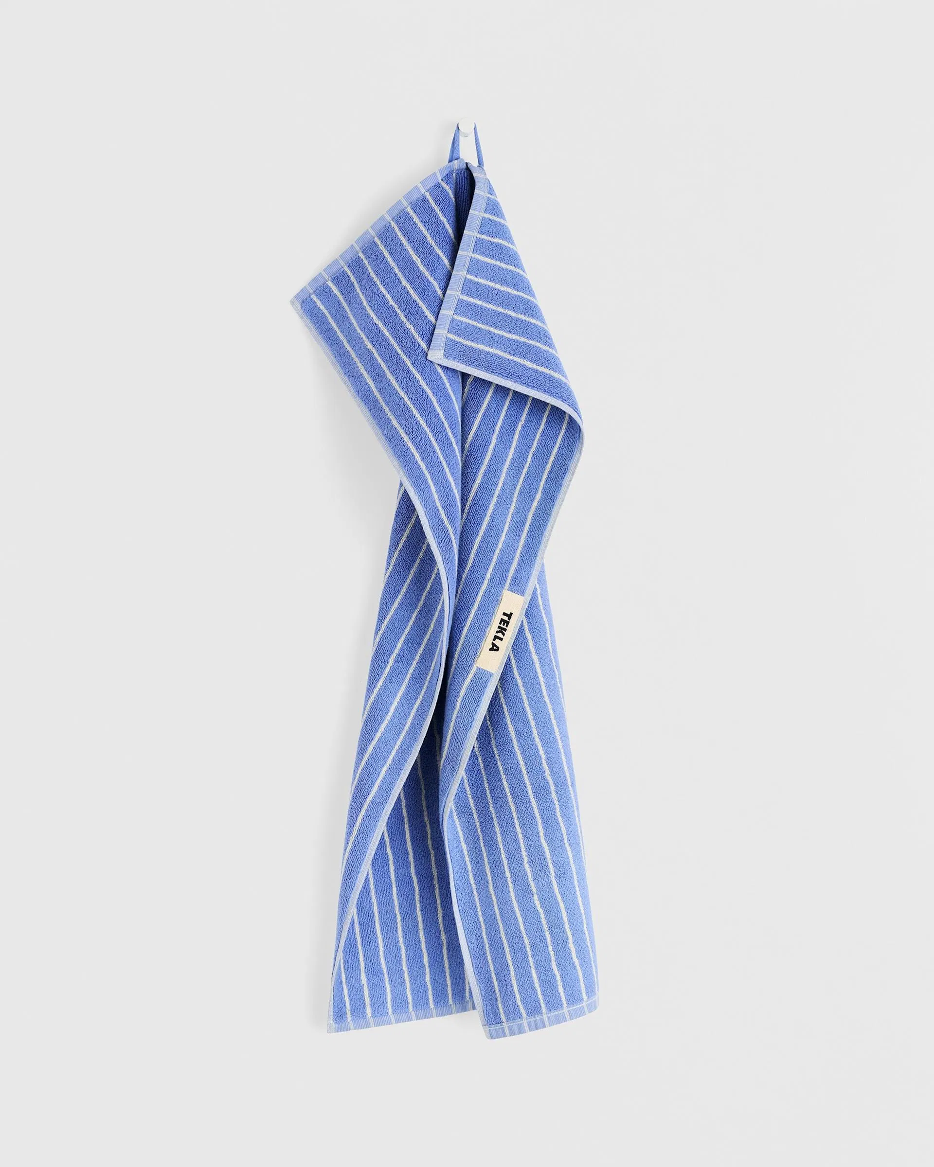 Tekla Fabrics Terry towel – striped – Clear Blue Stripes