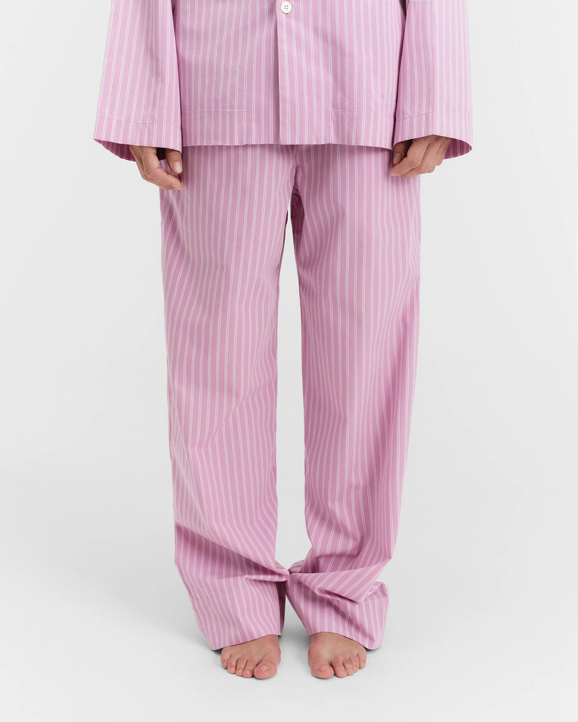 Tekla Fabrics Poplin pyjamas – pants – Purple Pink Stripes
