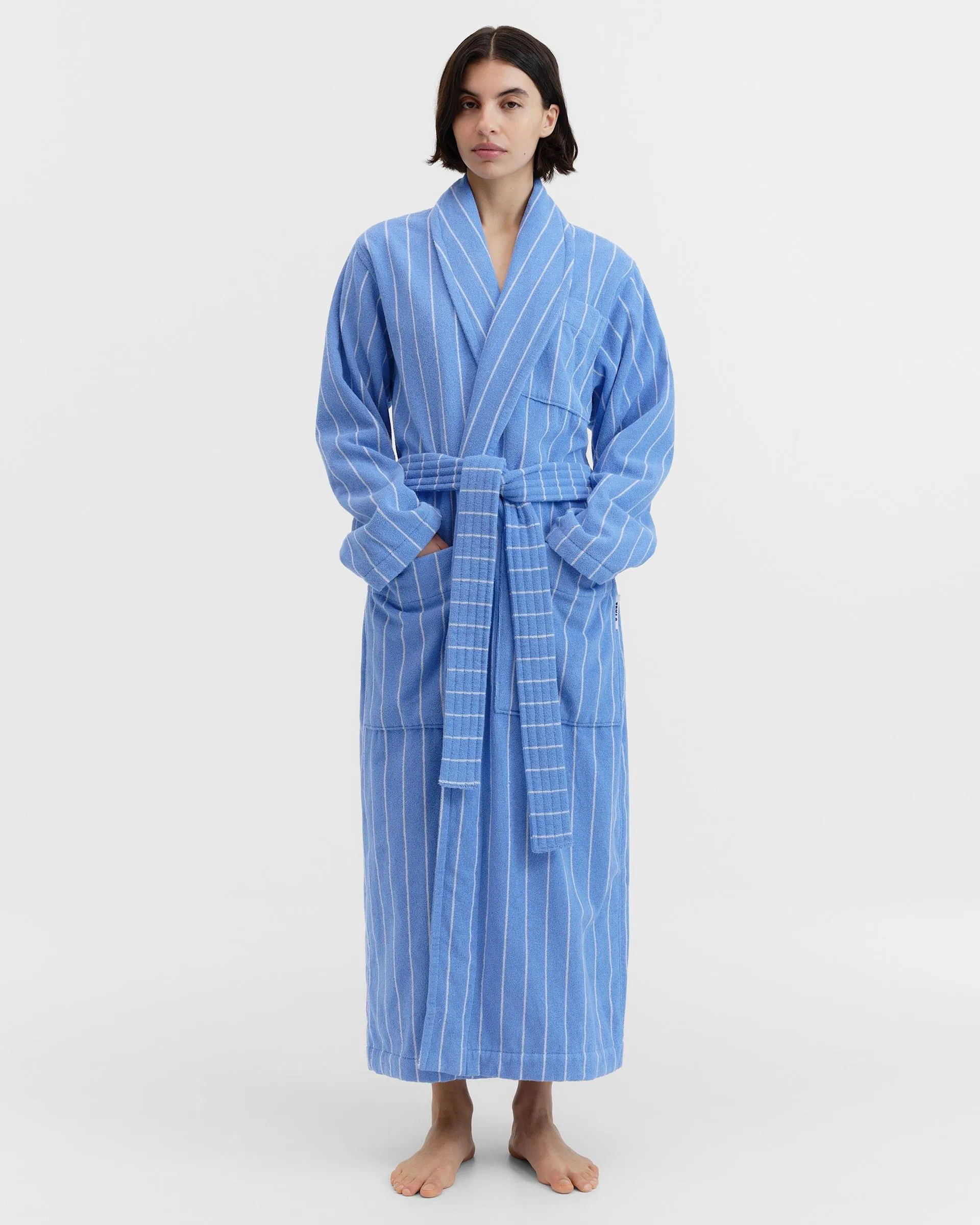 Tekla Fabrics Classic bathrobe – striped – Marseille