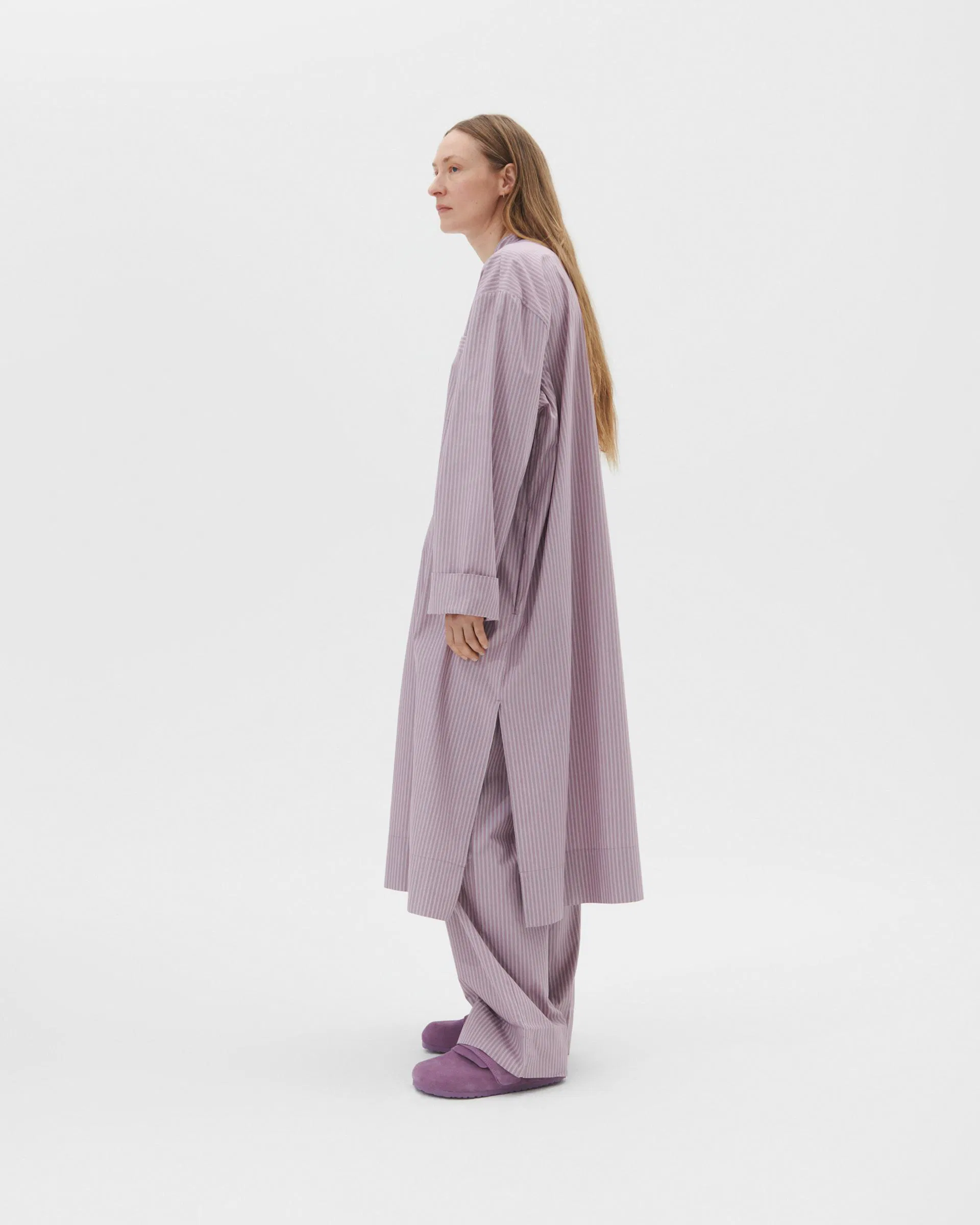 Tekla Fabrics Birkenstock / Tekla Kaftan – Mauve Stripes