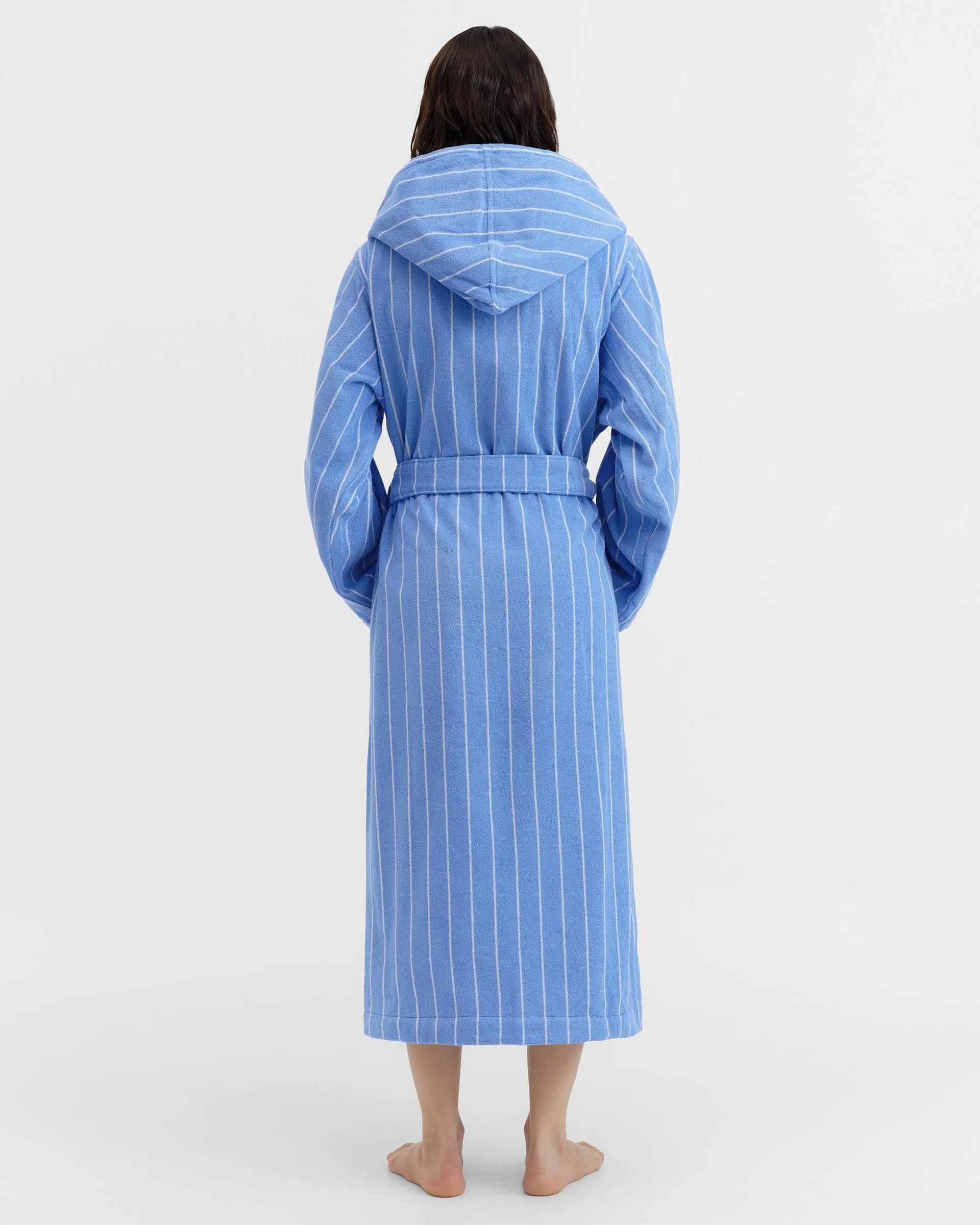 Tekla Fabrics Hooded Bathrobe - Striped - Marseille