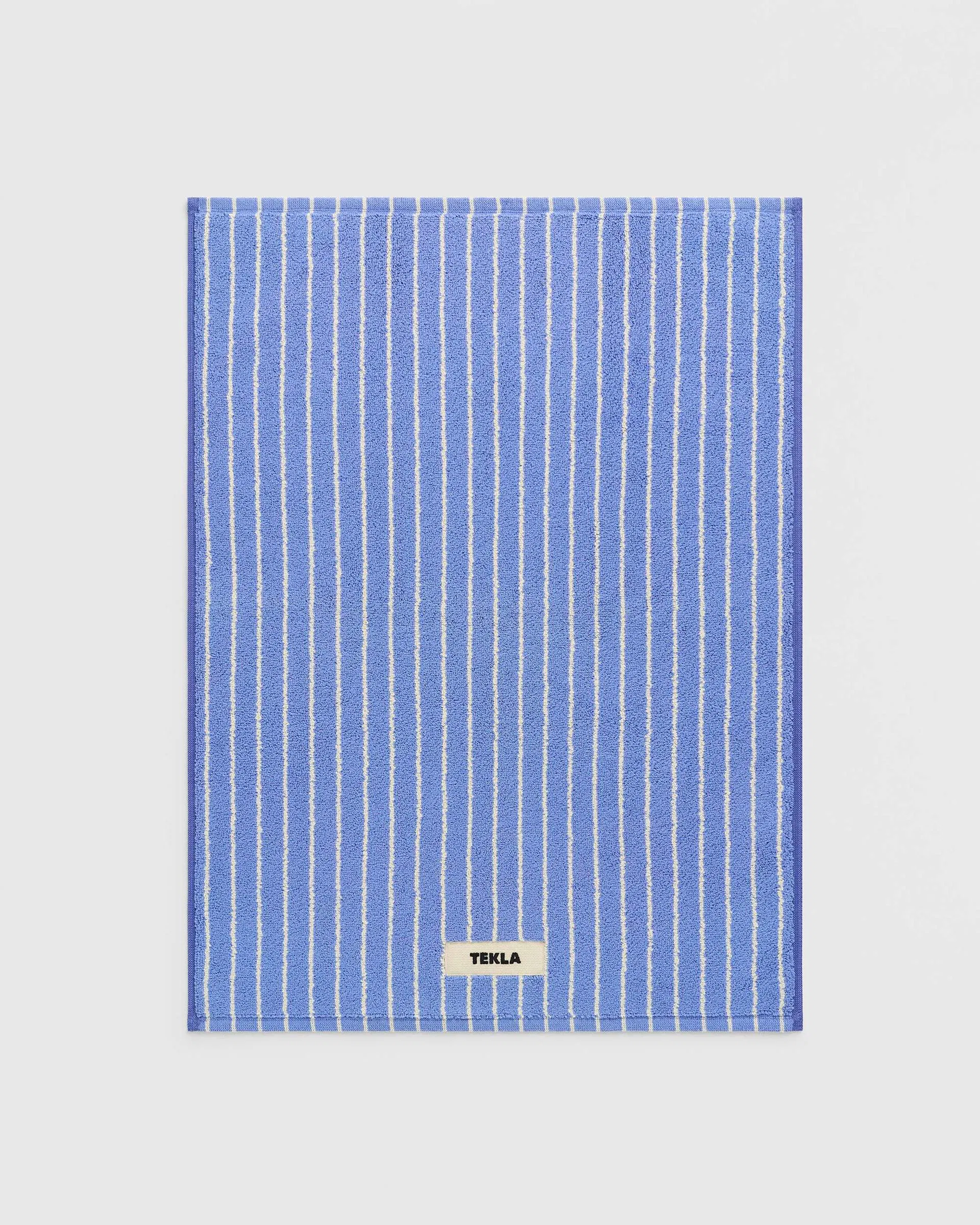 Tekla Fabrics Bath mat – striped – Clear Blue Stripes