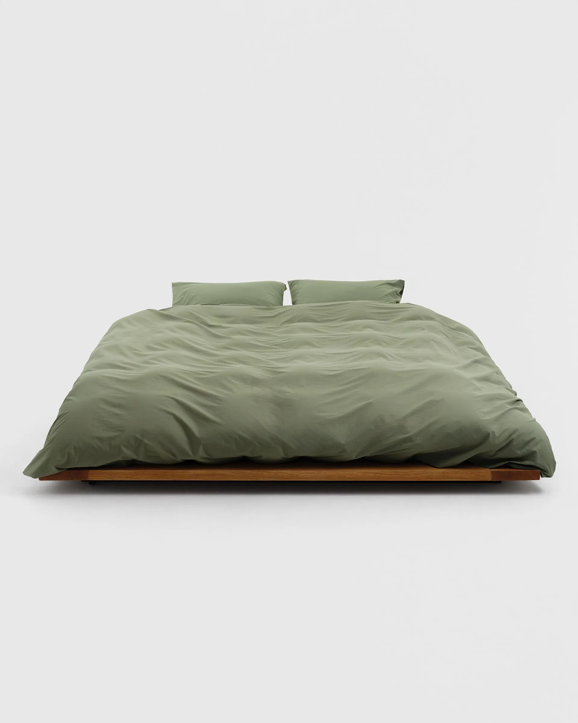 Tekla Fabrics Percale duvet cover – Olive Green
