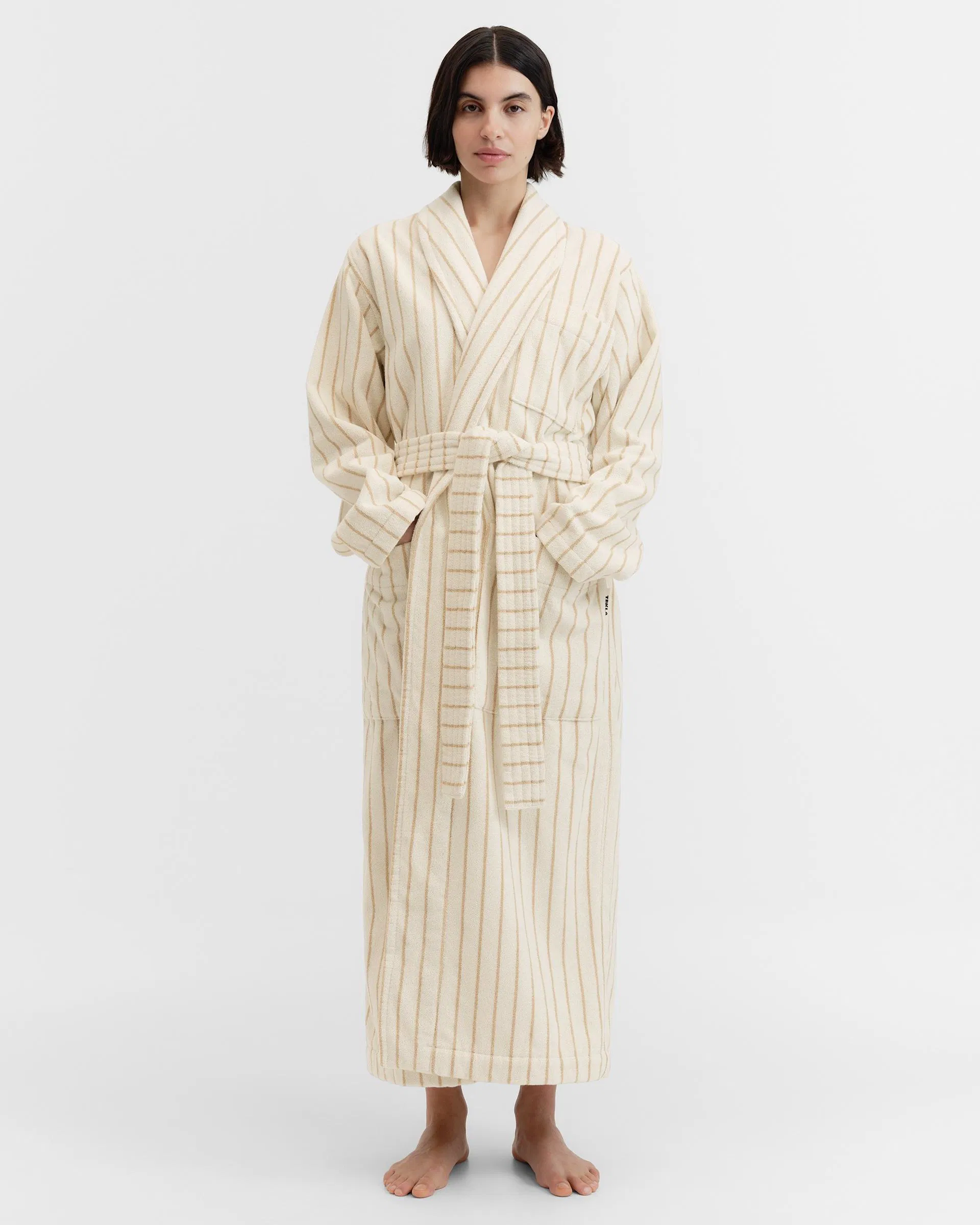 Tekla Fabrics Classic bathrobe – striped – Sienna Stripes