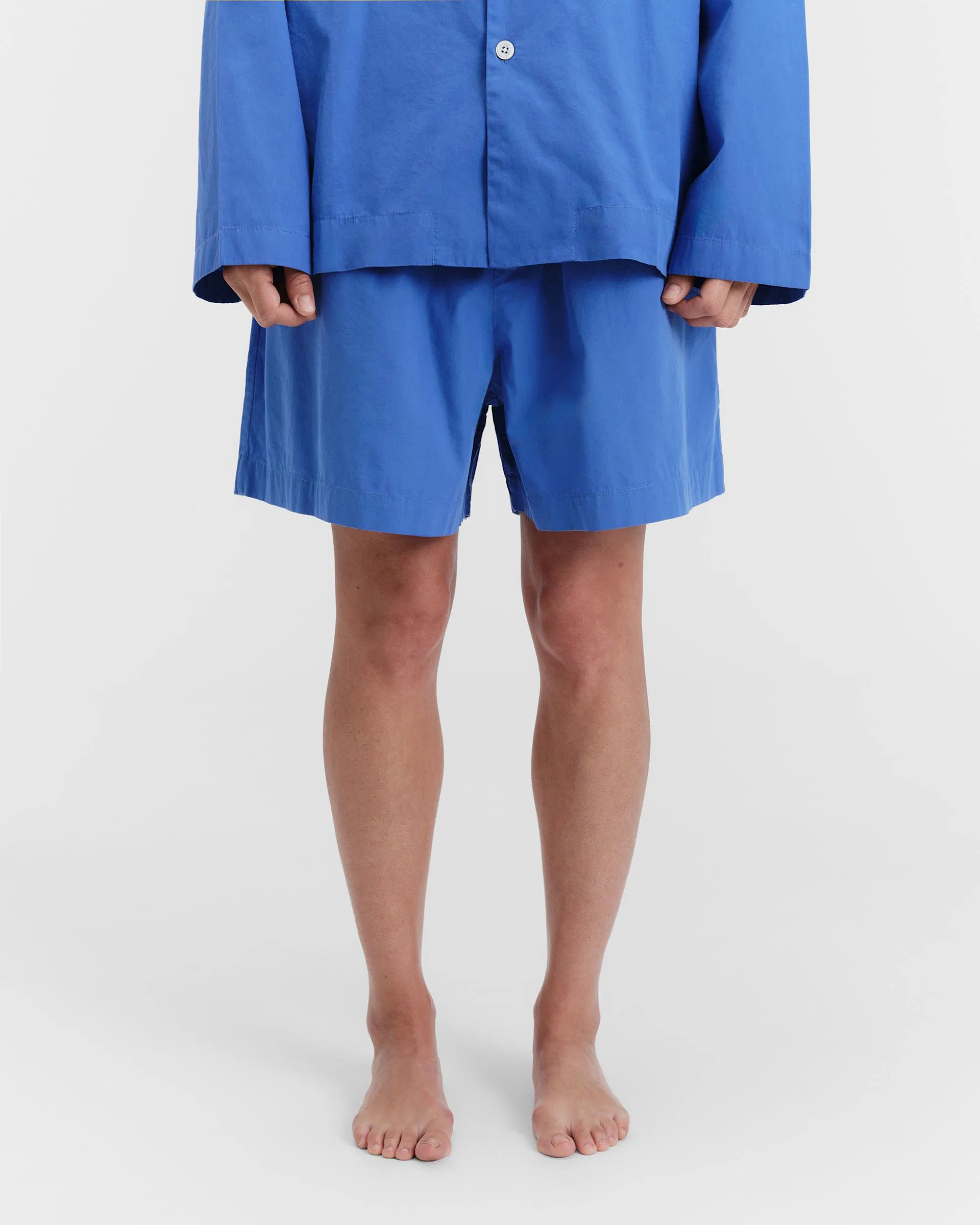 Tekla Fabrics Poplin pyjamas – shorts – Royal Blue