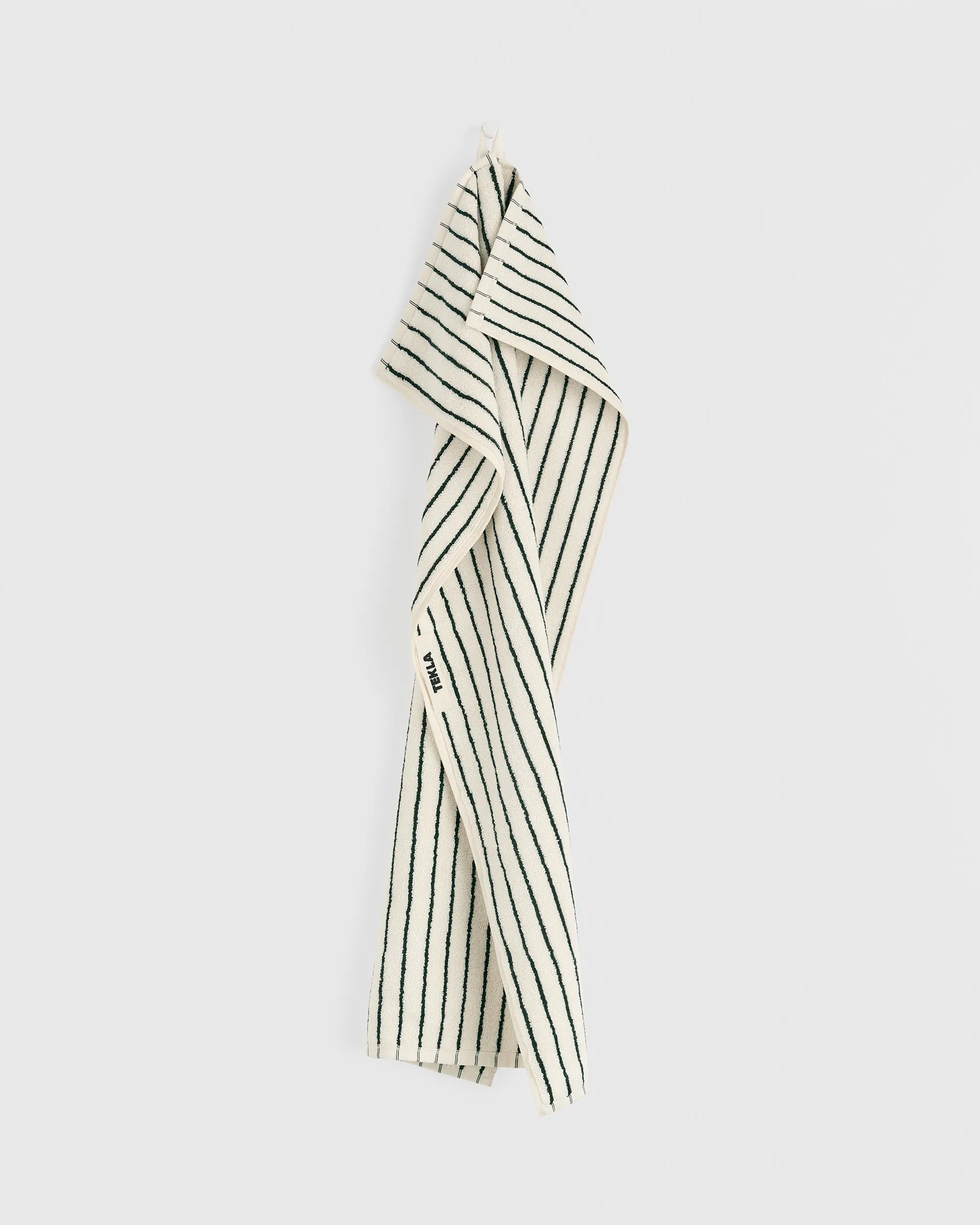 Tekla Fabrics Terry towel – striped – Racing Green Stripes