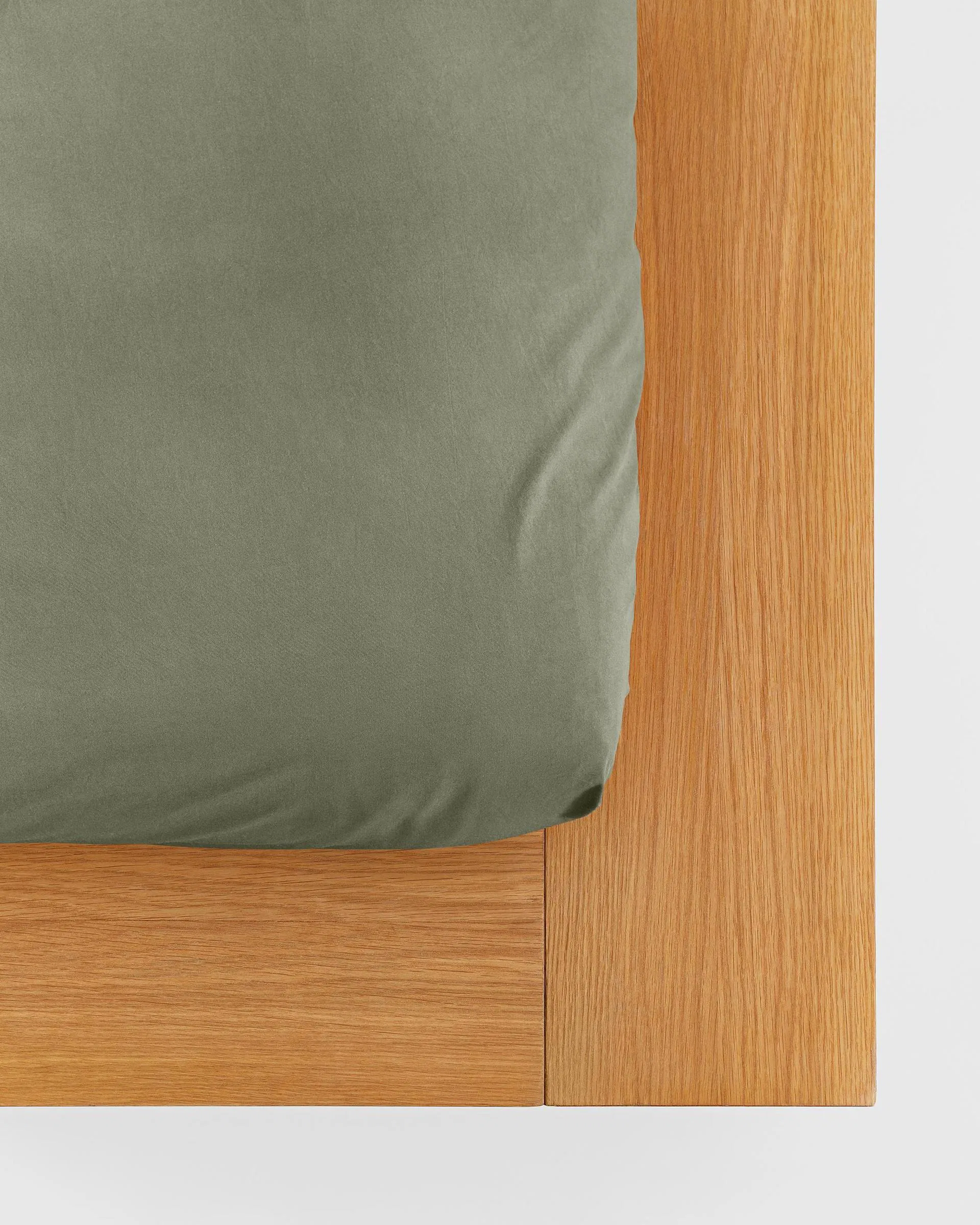 Tekla Fabrics Percale Fitted Sheet – Olive Green