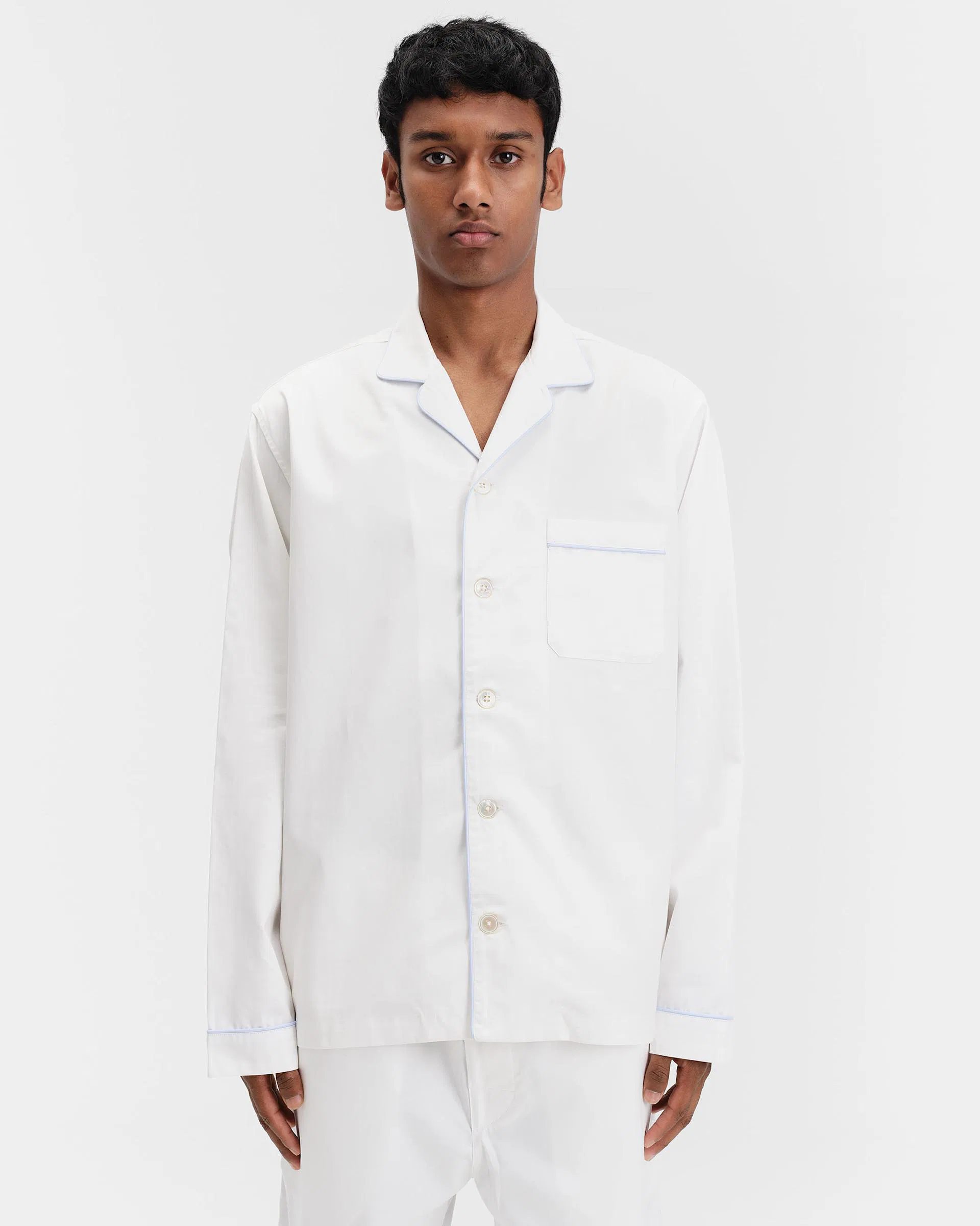 Tekla Fabrics Sateen Men's pyjamas - long-sleeved shirt - Savoy
