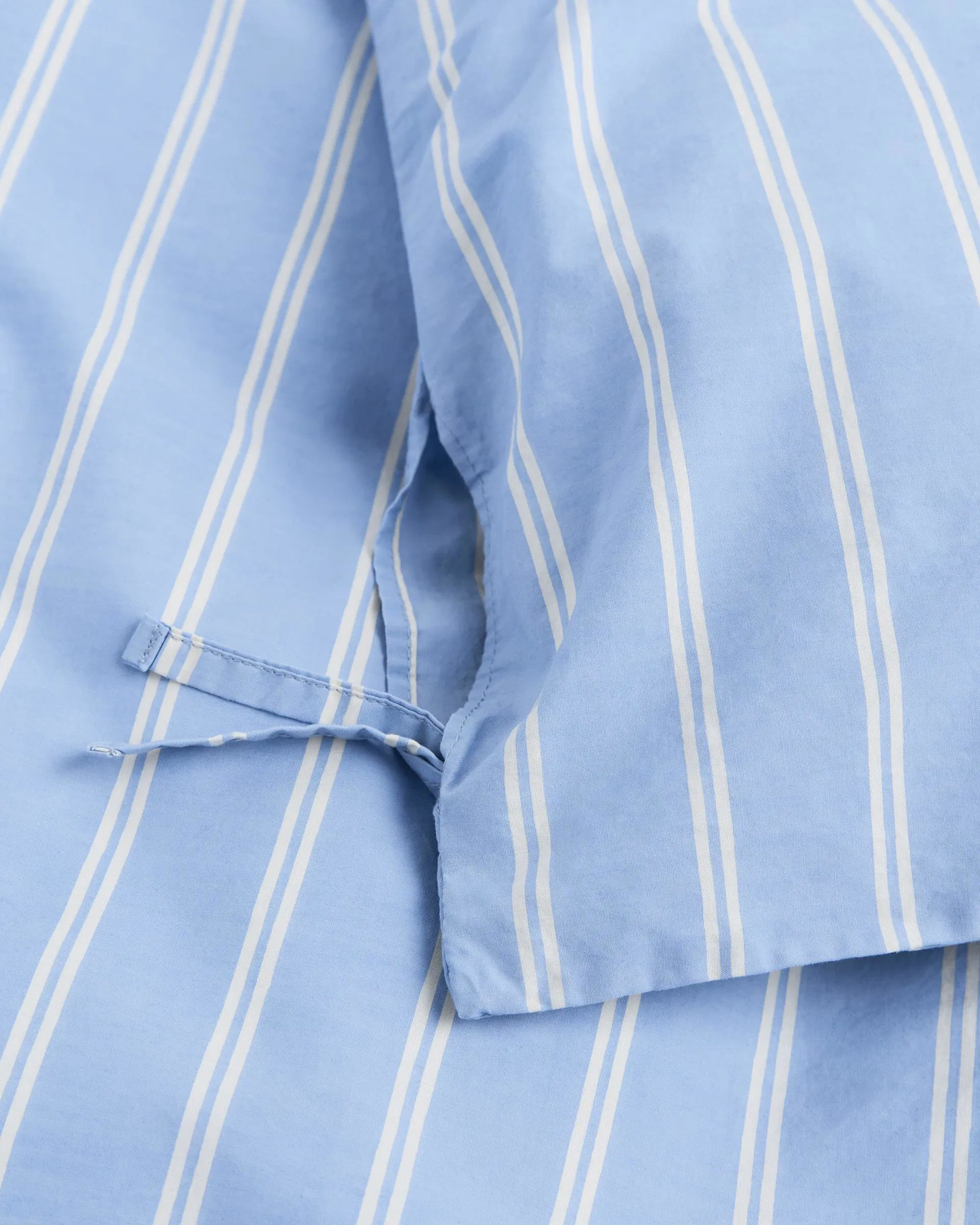 Tekla Fabrics Percale Duvet Cover - Island Blue Stripes
