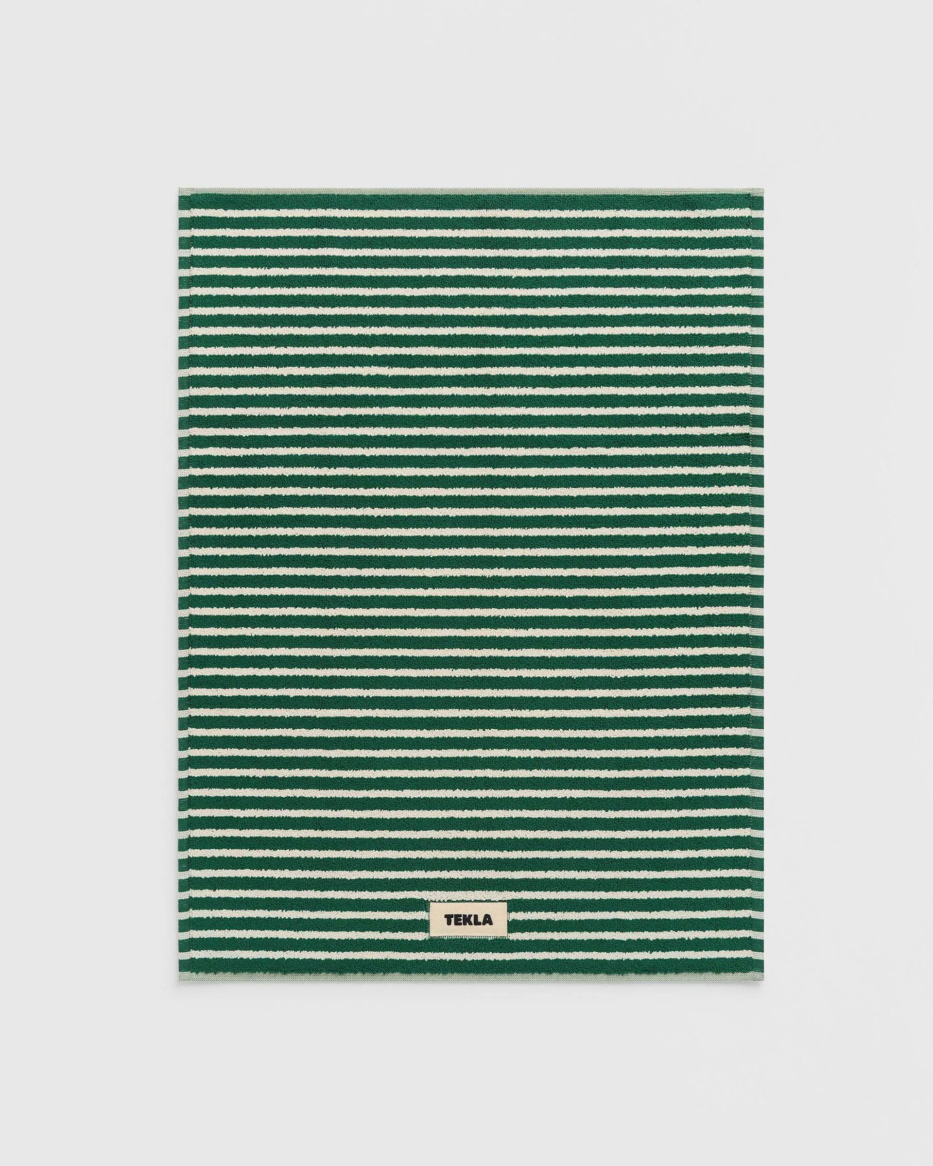 Tekla Fabrics Bath Mat - Striped - Teal Green Stripes