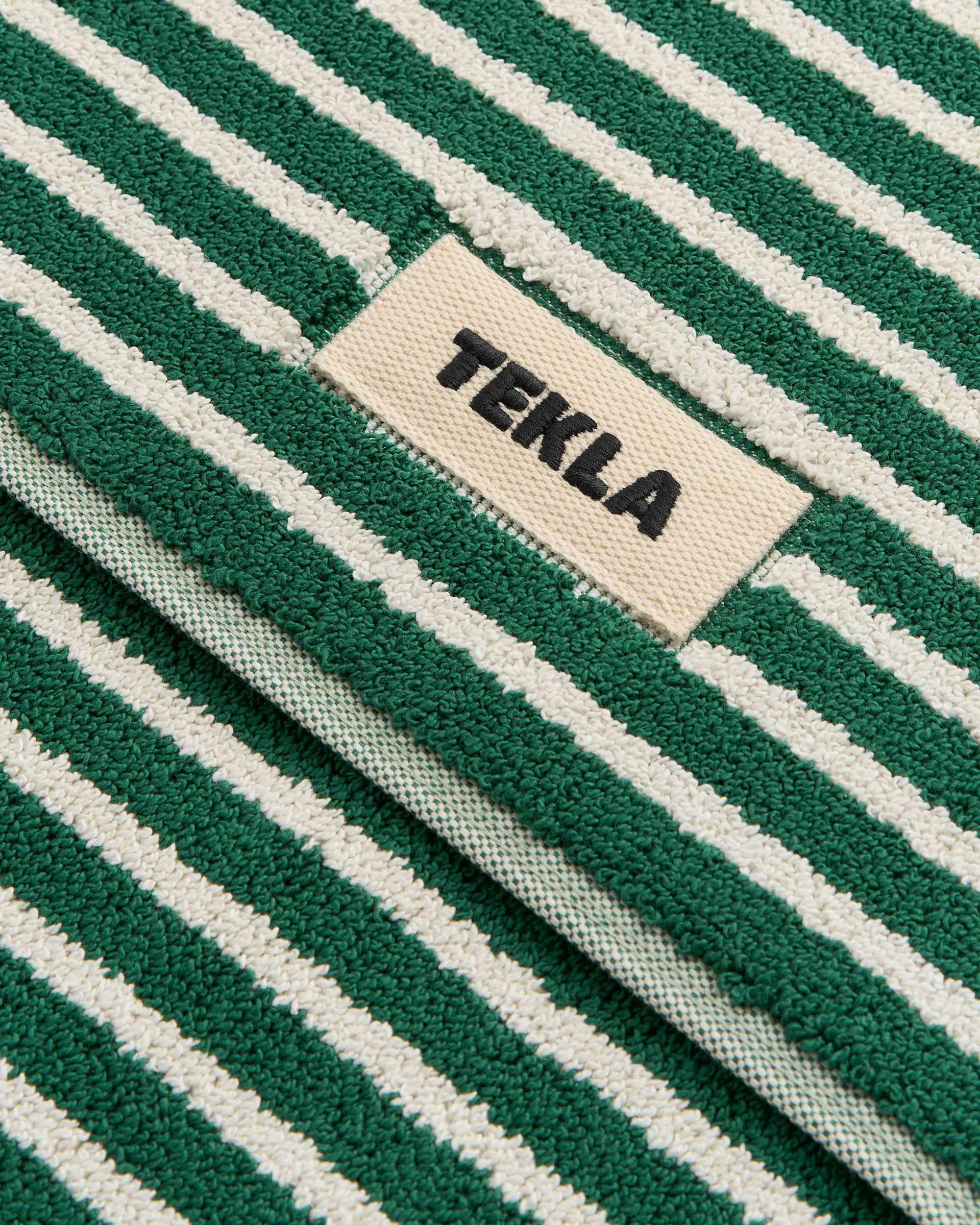 Tekla Fabrics Bath Mat - Striped - Teal Green Stripes