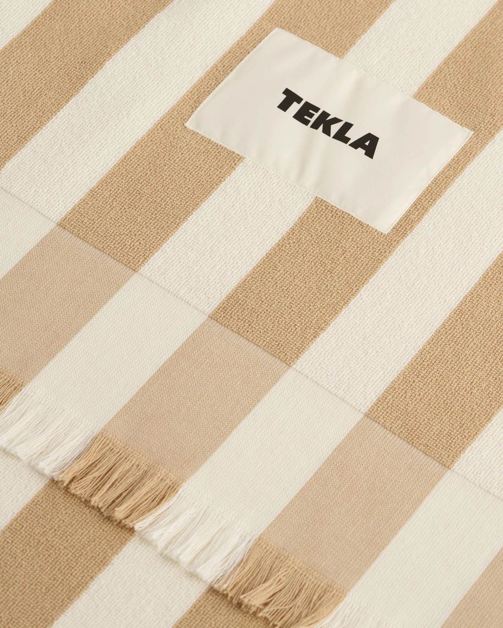 Tekla Fabrics Beach Towel – Almond Stripes