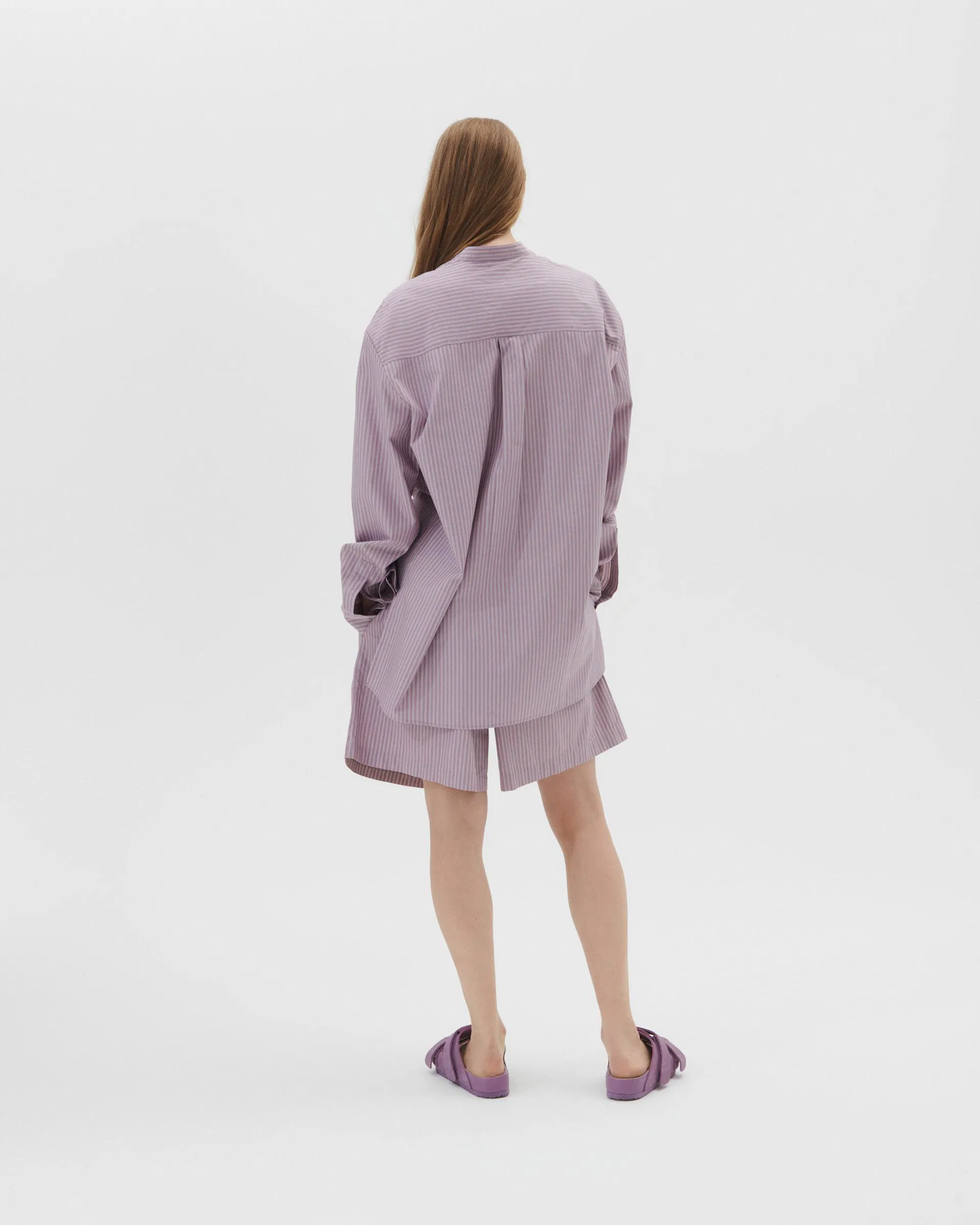 Tekla Fabrics Birkenstock / Tekla Shorts – Mauve Stripes