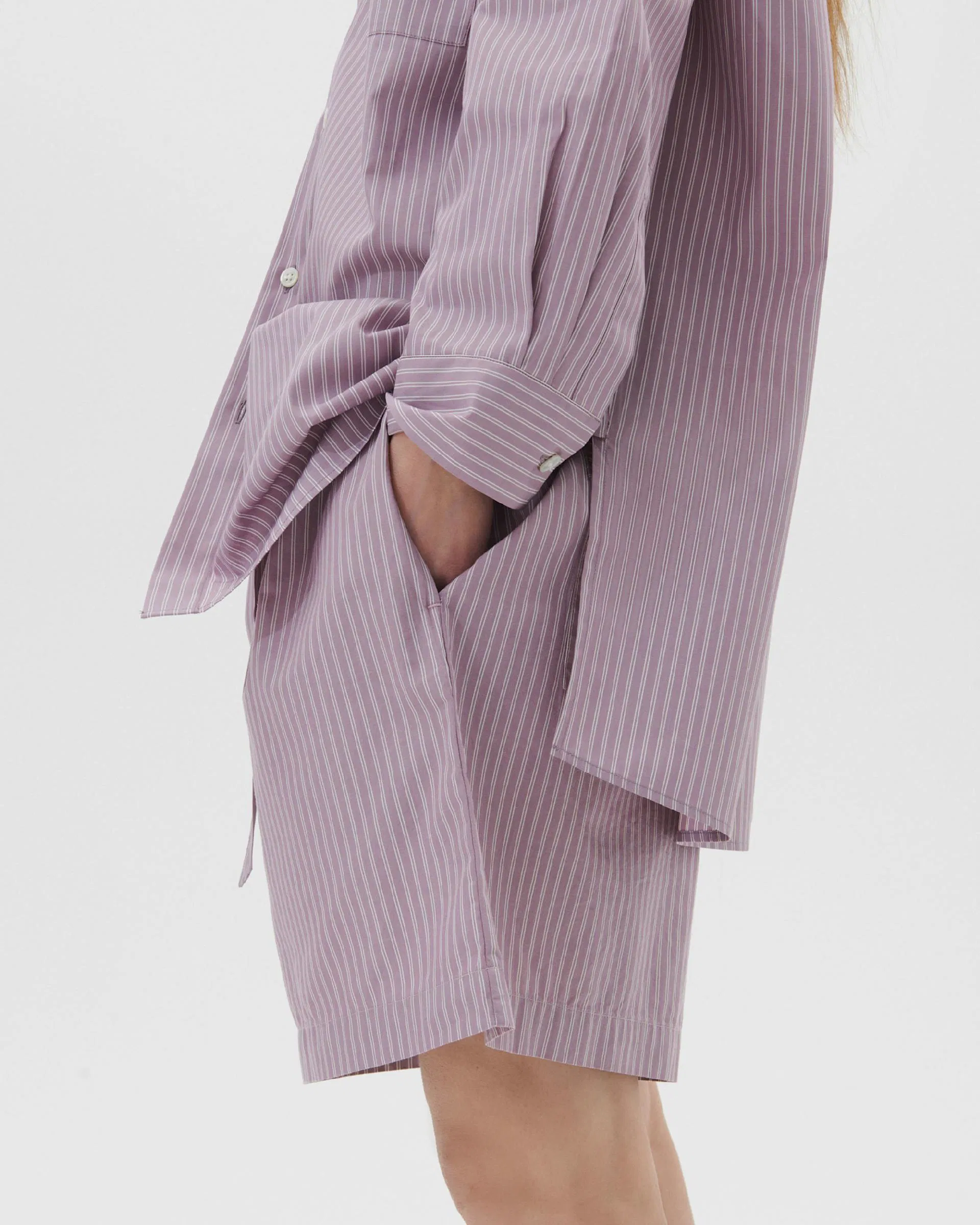 Tekla Fabrics Birkenstock / Tekla Shorts – Mauve Stripes