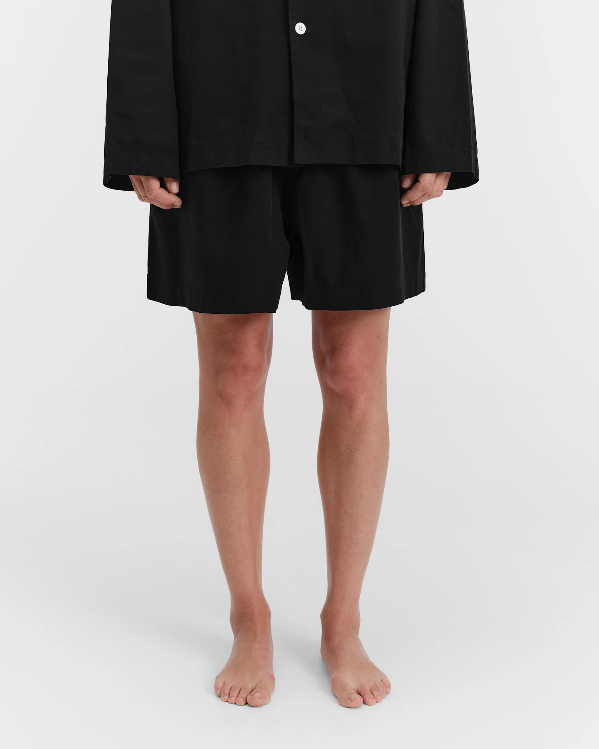 Tekla Fabrics Poplin pyjamas – shorts – All Black