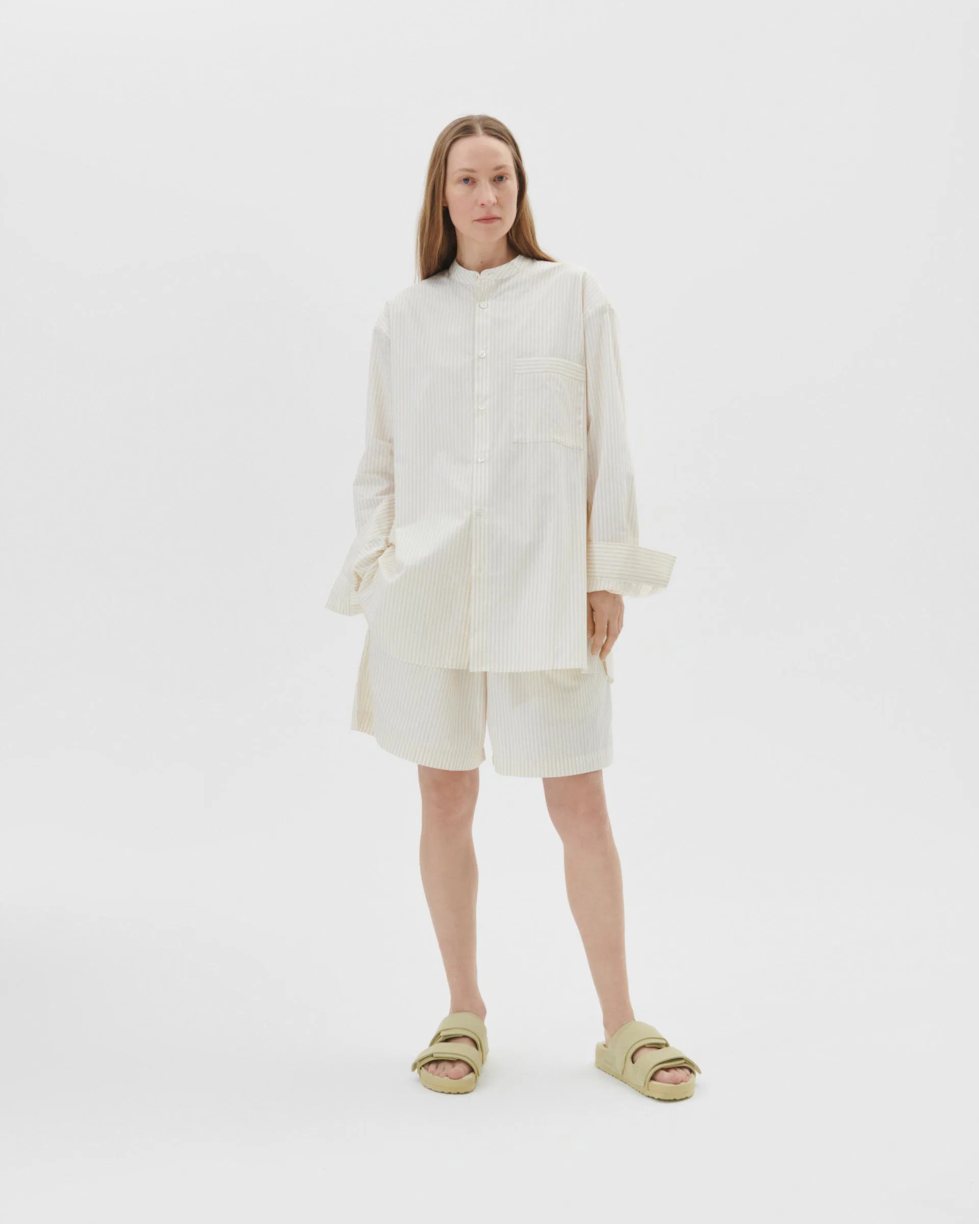 Tekla Fabrics Birkenstock / Tekla Shorts – Wheat Stripes