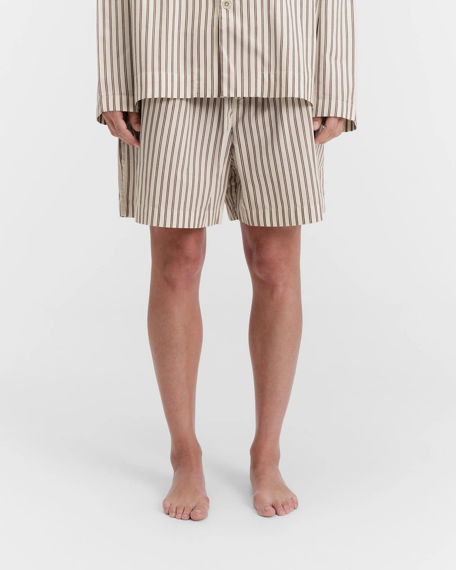 Tekla Fabrics Poplin pyjamas – shorts – Hopper Stripes