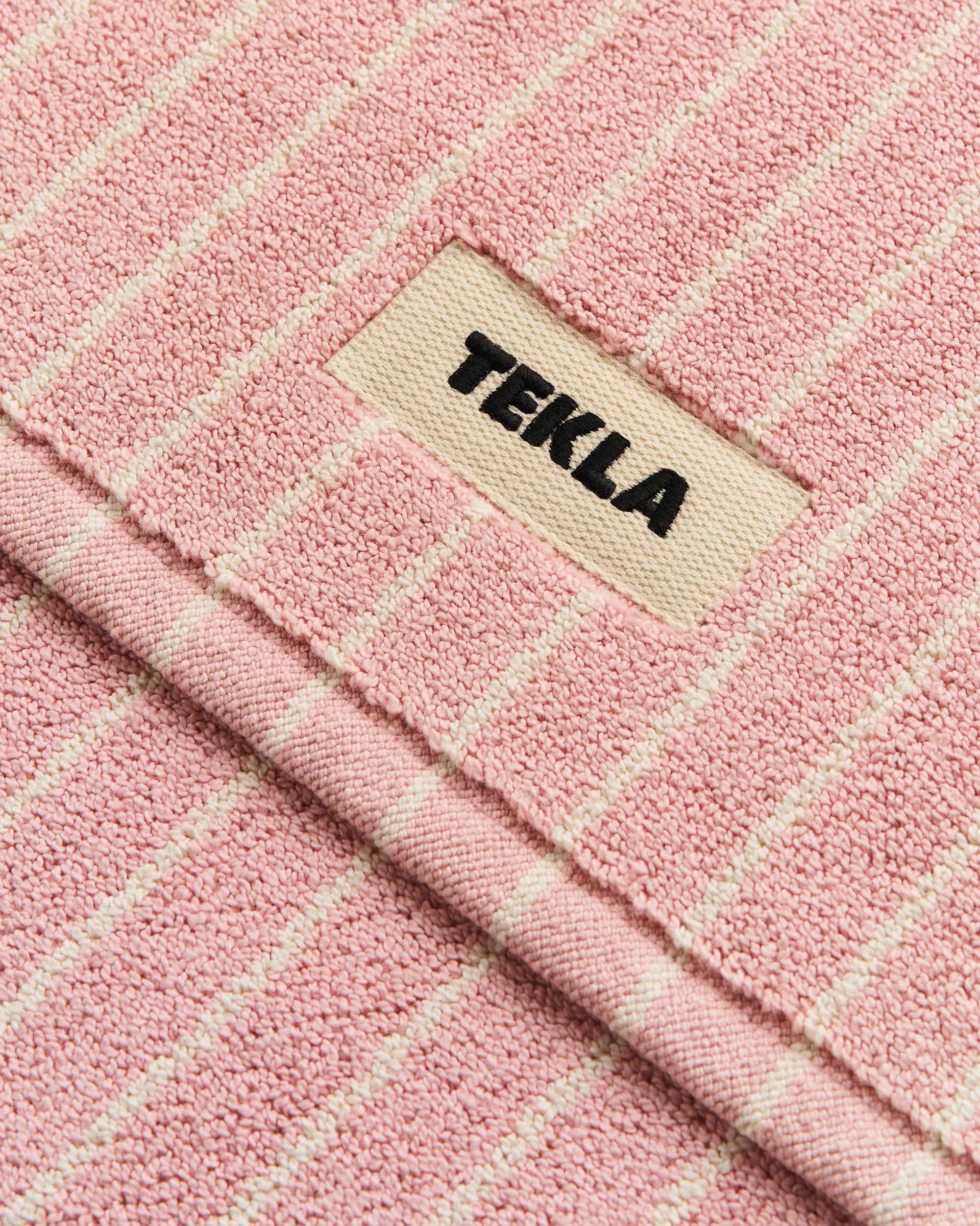 Tekla Fabrics Bath Mat - Striped - Shaded Pink Stripes