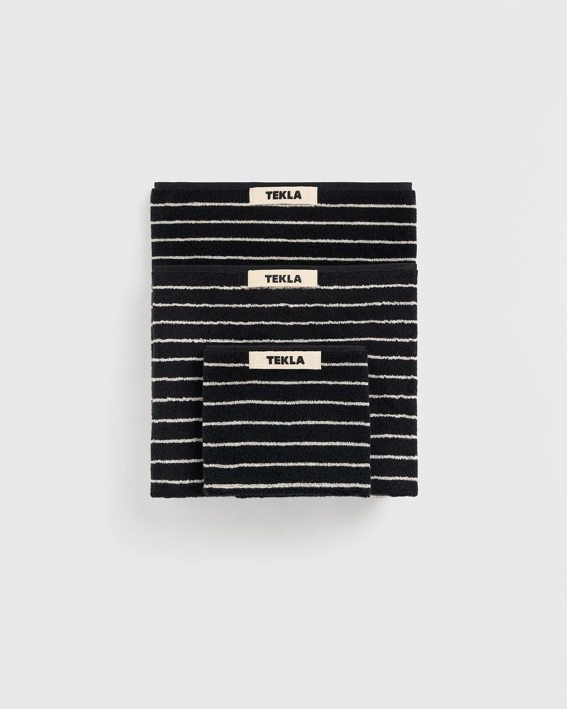 Tekla Fabrics Terry Towel - Black Stripes